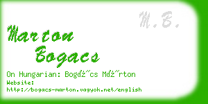 marton bogacs business card